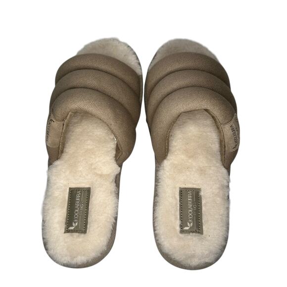 KOOLABURRA by UGG Rommie Mens Slippers Dune Size 9 Slides Fuzzy Comfy Shoes New - Picture 3 of 14
